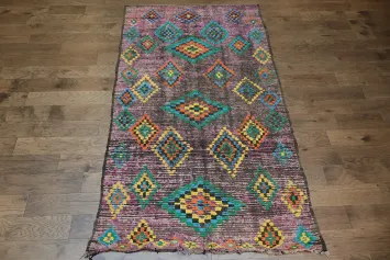 Antique Tribal Moroccan Oriental Area Rug 5x9