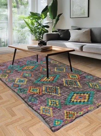 Antique Tribal Moroccan Oriental Area Rug 5x9