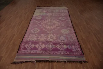 Stylish Geometric Patterns on Soft Purple Moroccan Area Rug 6x13