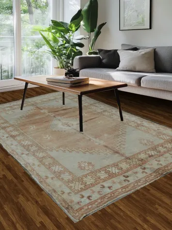 Antique Tribal Moroccan Oriental Area Rug 6x9