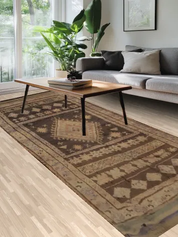 Boho-Chic Antique Moroccan Area Rug 5x13 with Tribal Geometric Patterns