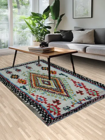 Tribal Moroccan Oriental Area Rug 4x8