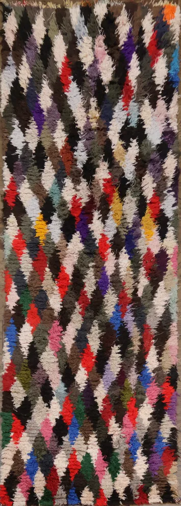 All-Over Tribal Moroccan Oriental Runner Rug 3x8