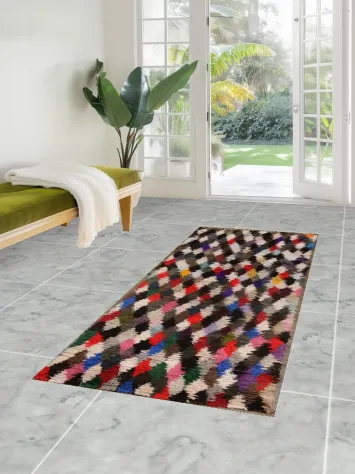 All-Over Tribal Moroccan Oriental Runner Rug 3x8