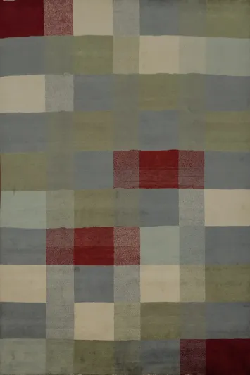Modern Grid Gabbeh Kashkoli Area Rug 8x10 for Stylish Living Spaces