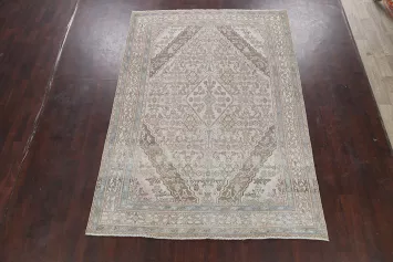 Muted Geometric Hamedan Persian Area Rug 7x10