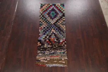 Tribal Moroccan Oriental Runner Rug 3x8