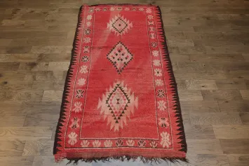 Antique Tribal Moroccan Oriental Area Rug 5x9