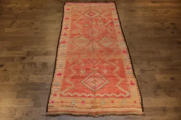 Antique Tribal Moroccan Oriental Area Rug 5x12