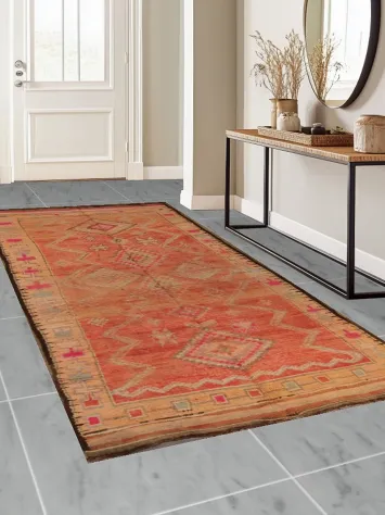 Antique Tribal Moroccan Oriental Area Rug 5x12