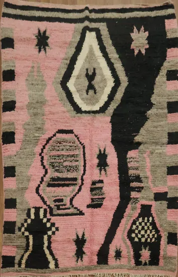 Tribal Moroccan Oriental Area Rug 5x8