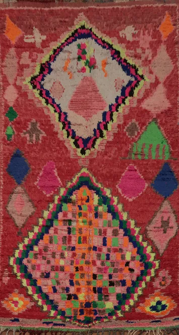 Artfully Moroccan Antique Area Rug 5x10 with Rich Color Palettes