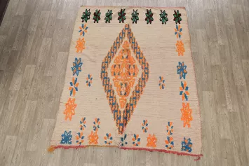 Antique Tribal Moroccan Oriental Area Rug 6x7