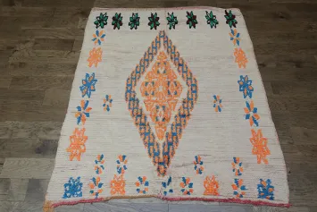 Antique Tribal Moroccan Oriental Area Rug 6x7