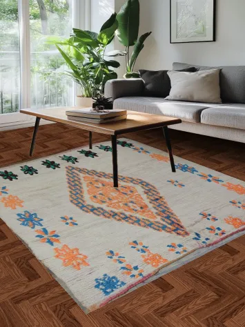 Antique Tribal Moroccan Oriental Area Rug 6x7