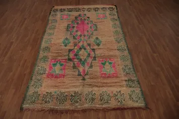 Bohemian Moroccan Area Rug 6x11 with Vibrant Geometric Patterns