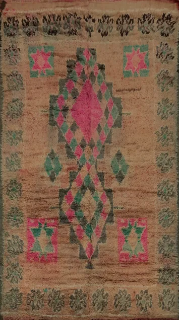 Bohemian Moroccan Area Rug 6x11 with Vibrant Geometric Patterns