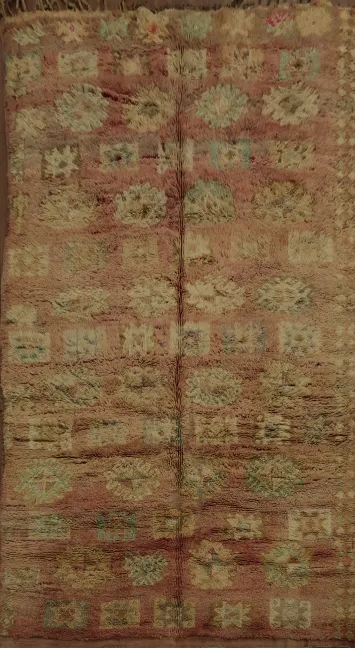 Antique Wool Moroccan Oriental Area Rug 6x9