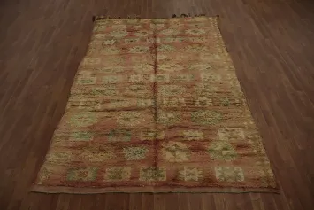 Antique Wool Moroccan Oriental Area Rug 6x9