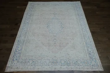 Pale Coral Distressed Kerman Persian Large Rug 10x13