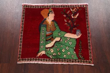 Pictorial Kashmar Persian Area Rug 2x2 Square