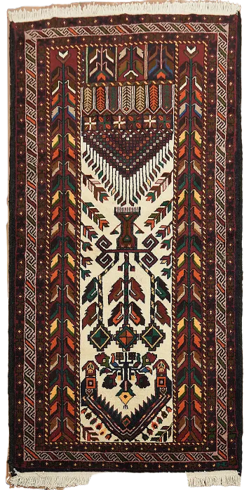 Geometric Balouch Persian Area Rug 3x6