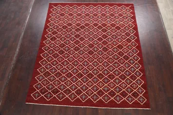 Modern Geometric Gabbeh Kashkoli Oriental Area Rug 8x10