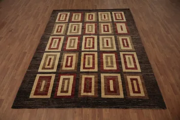Chic Brown Gabbeh Kashkoli Area Rug 7x9 for Stylish Interiors