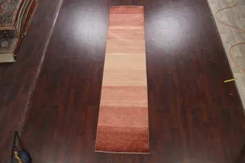 Modern Gabbeh Kashkoli Oriental Runner Rug 3x11