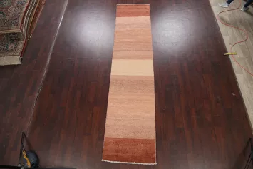 Modern Gabbeh Kashkoli Oriental Runner Rug 3x12