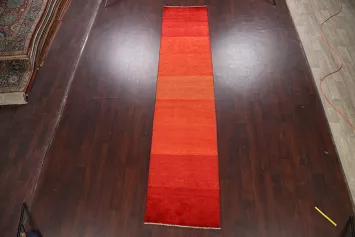 Modern Gabbeh Kashkoli Oriental Runner Rug 3x12