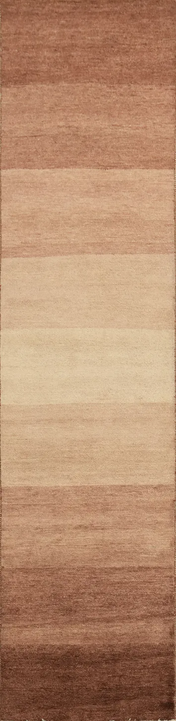 Modern Gabbeh Kashkoli Oriental Runner Rug 3x11