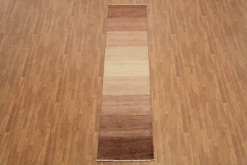 Modern Gabbeh Kashkoli Oriental Runner Rug 3x11