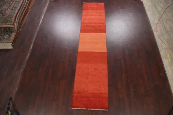 Modern Gabbeh Kashkoli Oriental Runner Rug 3x12