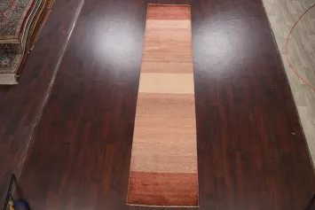 Modern Gabbeh Kashkoli Oriental Runner Rug 3x12