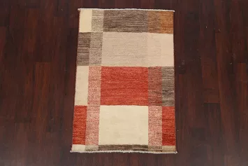 Modern Gabbeh Kashkoli Oriental Area Rug 3x4