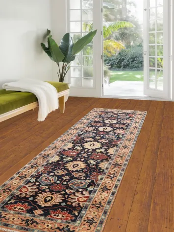Vegetable Dye Heriz Serapi Oriental Runner Rug 3x10