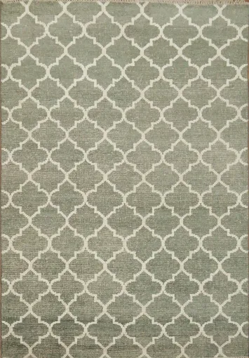 Classic Trellis Design Green Rug Perfect for Modern Living Rooms 6'x8'