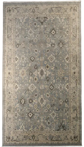 Silver Washed Ziegler Turkish Area Rug 7x10