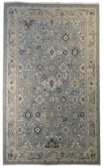 Silver Washed Ziegler Turkish Area Rug 7x10