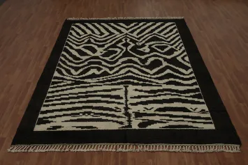 Black and White Moroccan Modern Area Rug 8x10