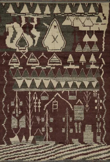 Artistic Design Moroccan Area Rug 8x10 with Bold Geometric Motifs