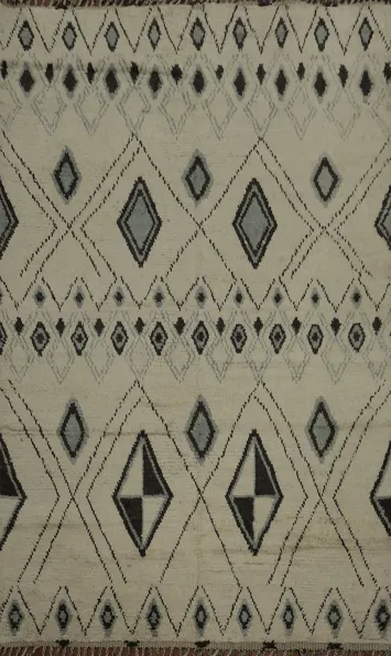 Chic Moroccan Area Rug 6x9 with a Geometric Flair for Living Spaces