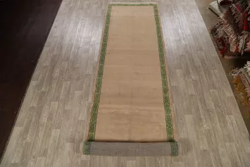 Vegetable Dye Bordered Kashmar Persian Runner Rug 5x22