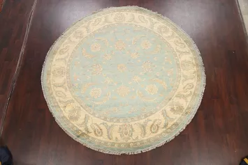 100% Vegetable Dye Round Oushak Chobi Oriental Area Rug 8x8