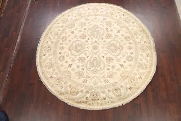 Floral Oushak Chobi Oriental Area Rug 8x8 Round