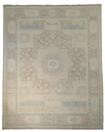 100% Vegetable Dye Geometric Khotan Oriental Area Rug 8x10
