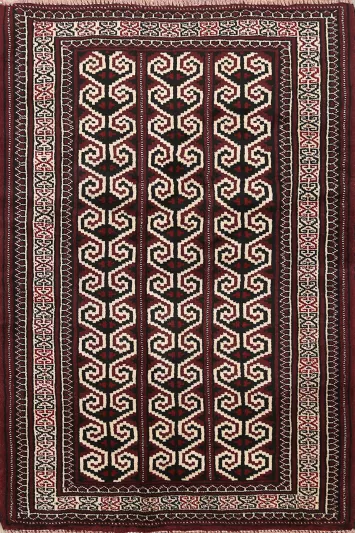 Geometric Balouch Persian Area Rug 3x4