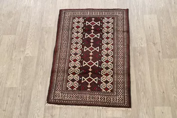 Geometric Balouch Persian Area Rug 3x4
