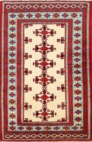 Geometric Balouch Persian Area Rug 3x4